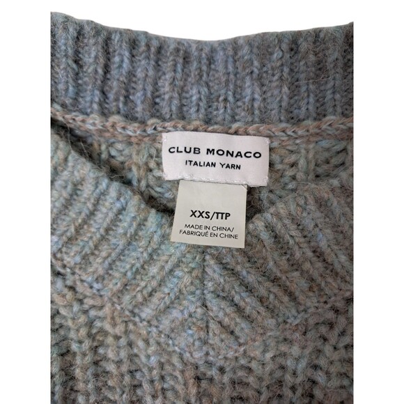 Club Monaco Sweater Women's XXS Oversized Blue Ombre Italian Yarn Wool Alpaca - Picture 2 of 11
